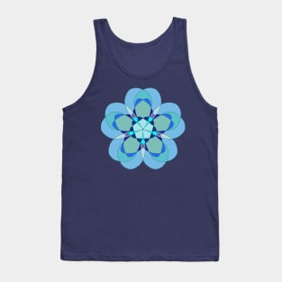 Geometric Blue Snowflake Tank Top